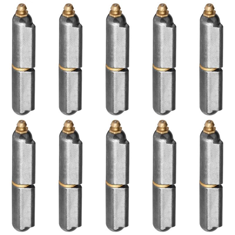 10 Pcs 3-1/8" x 1/2" Weld On Bullet Hinge for BBQ, Trailer Gate, Heavy Duty | Grease Zerk 3-1/8" x 1/2" 10