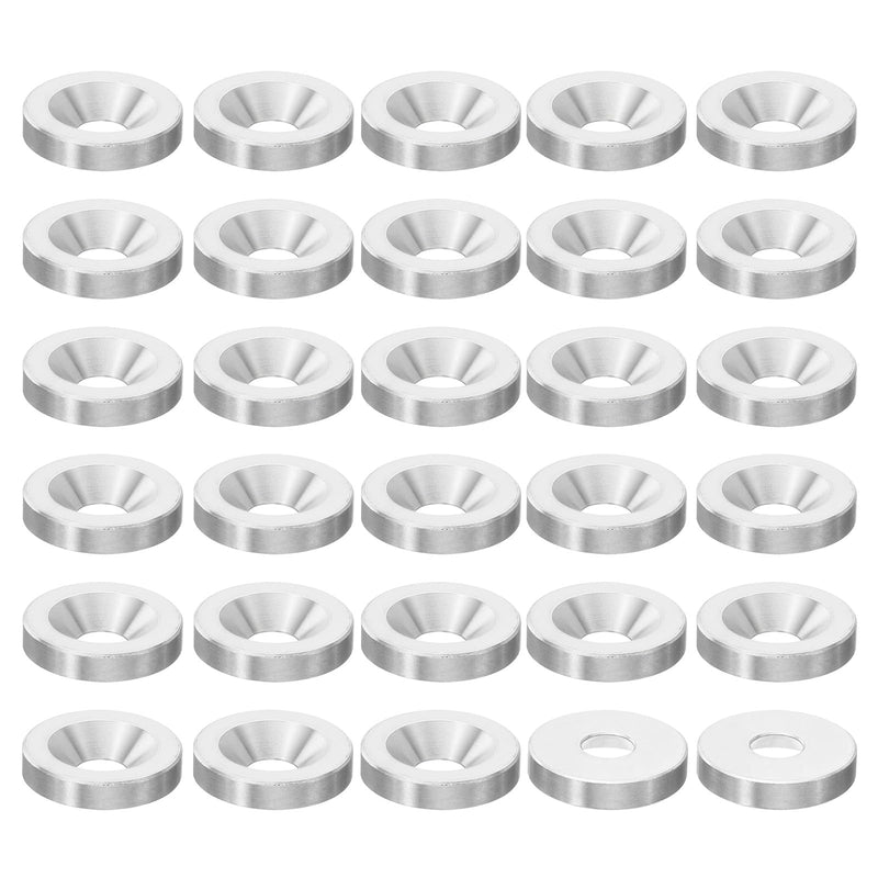 PATIKIL M8 Finish Countersunk Washer, 30pcs 25mm Dia. 5mm Tall Solid 304 Stainless Steel CNC Cup Washer Flat Screw Head Gasket for Constructions M8 x 25mm x 5mm 30