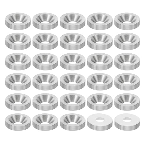 PATIKIL M6 Finish Countersunk Washer, 30pcs 18mm Dia. 4mm Tall Solid 304 Stainless Steel CNC Cup Washer Flat Screw Head Gasket for Constructions M6 x 18mm x 4mm 30