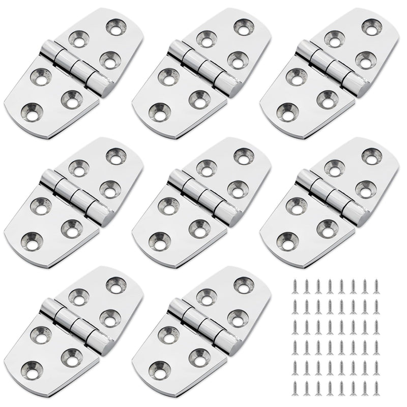 316 Stainless Steel Boat Hatch Hinges,3 inch x 1-1/2 inch (76 x 38mm) Polished Marine Hinge,Marine Boat Hatch Heavy Duty Hinges with Screws,for Boats, Yachts, Doors, Deck,Windows, Cabinets (8 Pack) 3 inch x 1-1/2 inch-8Pack