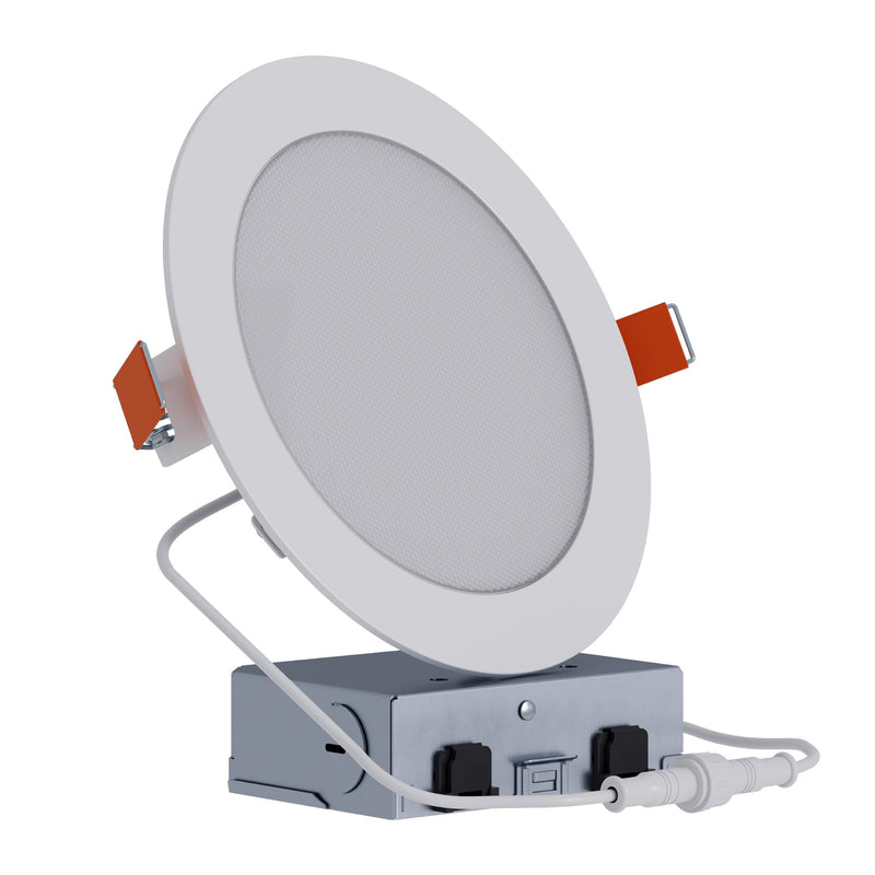 HALO HLB 6 in LED Recessed Lighting Canless Dimmable Wet Location Selectable Lumens and Selectable Color 27/30/35/40/5000K Indoor Outdoor Soffit Ceiling Downlight HLB6LSFS5 6 inch 1
