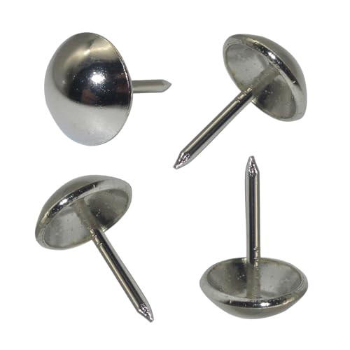 Maozaa Upholstery Tacks, 300pcs 7/16" Furniture Tacks, Silver 300