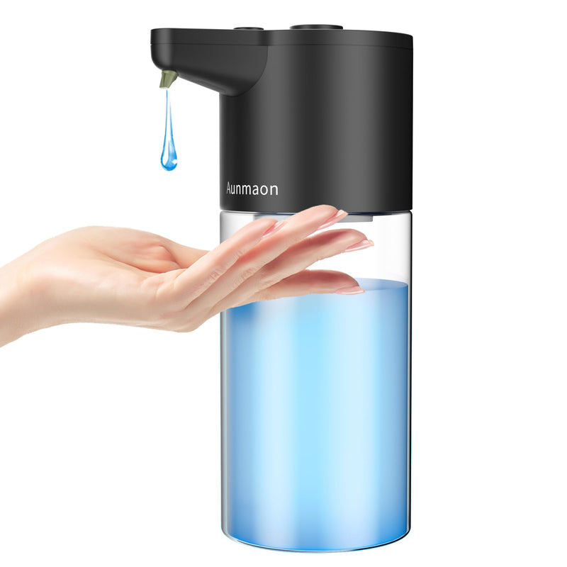 Automatic Soap Dispenser Touchless,Simple Physical Adjustment,Low Battery Consumption Hand Dish Soap Dispenser Kitchen Bathroom,Hands Free Auto Transparent Matte Black