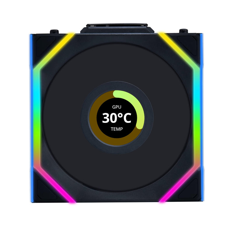 Lian Li UNI Fan SL LCD Wireless (Reverse Blade) 120mm ARGB Fan - Single Pack - 1.6" LCD - 2.4 GHz Wireless Signal for RGB & Control - Controller NOT Included & Required - Black(12RSLLCD1W1B) LCD Reverse Blade 1 x 120mm, Black