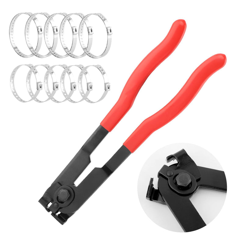 CALIDAKA CV Boot Clamp Tool, 10pcs CV Boot Clamps, Adjustable, For Most Cars, Trucks & SUVs As Shown