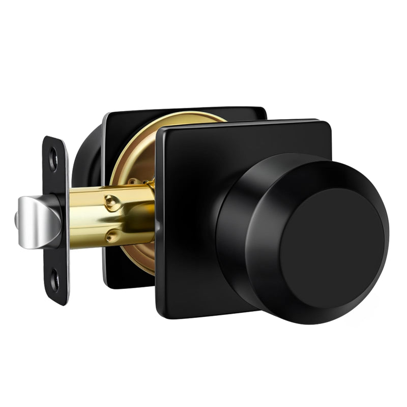 Goldenwarm Matte Black Closet Door Knobs, Passage Door Knobs, Black Door Knob Interior No Lock for Closet Hallway 1 Pack
