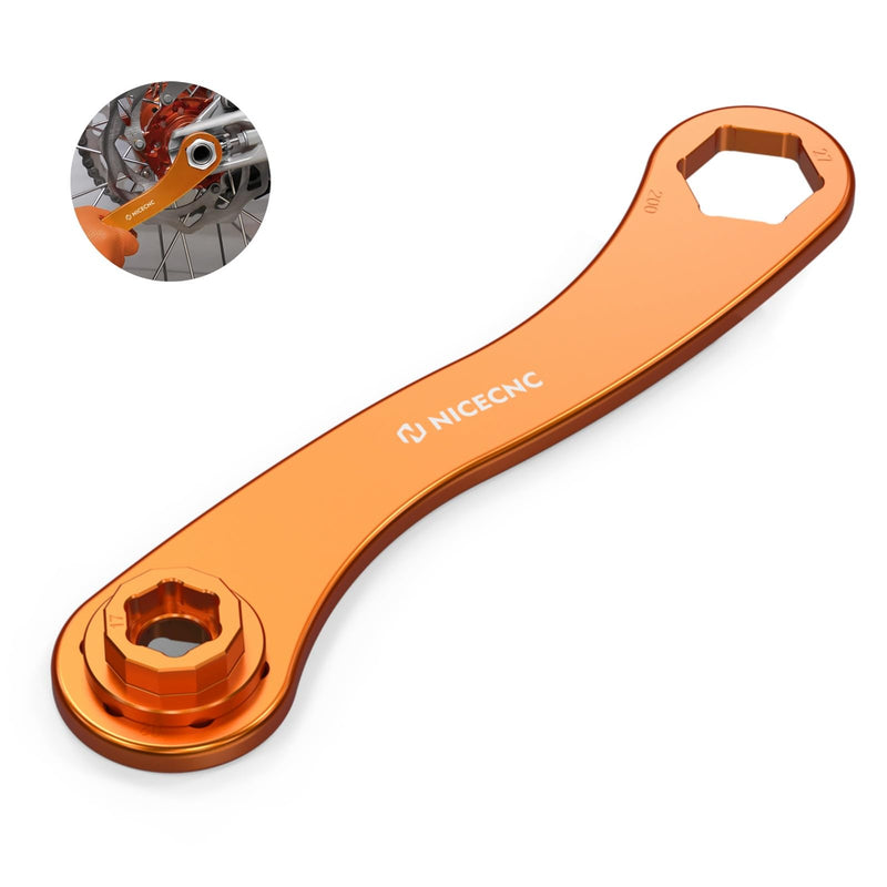 NICECNC Motorcycle Wheel Removal Tool 17X27X32mm Axle Wrench Spanner Compatible with KTM 125-1290 EXC EXCF XC XCW XCF SX SXF Adventure DUKE LC4 SUPERMOTO 1998-2022,See fitment Orange