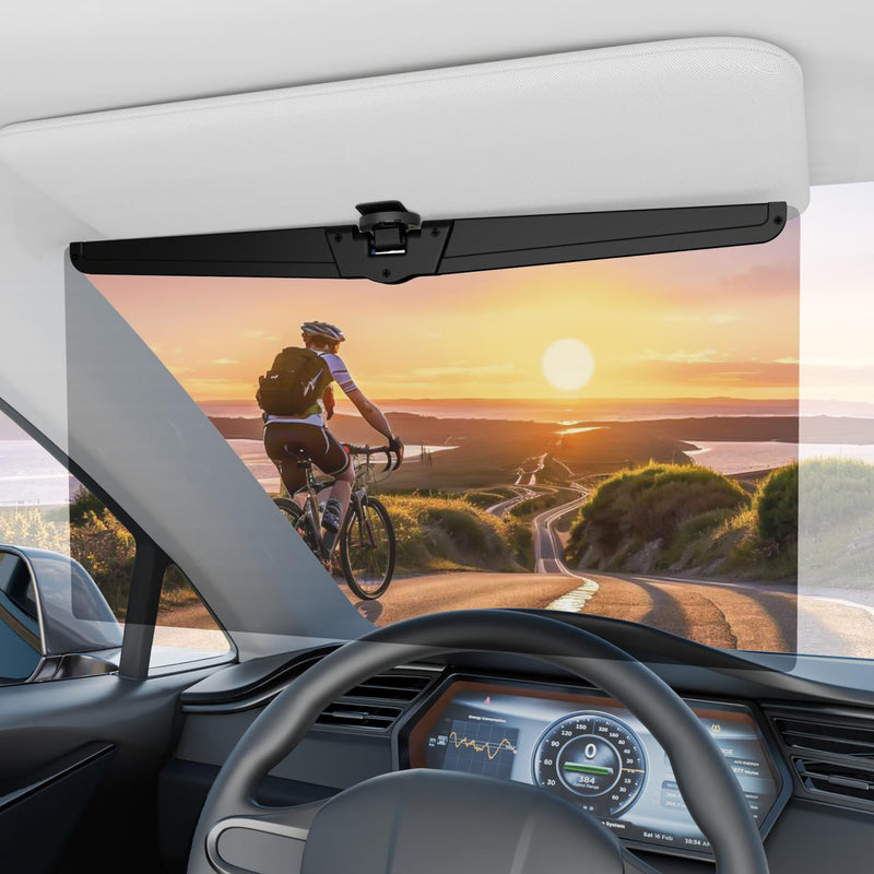Veharvim Sun Visor Extender for Cars, Polarized Car Visor Extender Sun Blocker UV400, Adjustable Visor Extension for Car Visor, Clip on, Universal (Large(1 Pack)) Large(1 Pack)