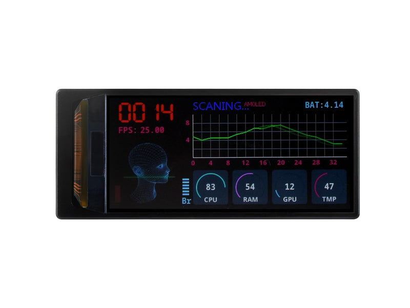 Waveshare ESP32-S3 1.91inch AMOLED Display Development Board, 240×536, 32-bit LX7 Dual-core Processor, Up to 240MHz Frequency, Accelerometer and Gyroscope Sensor, with Pre-Solder Header