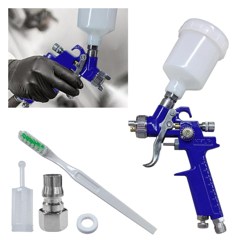 Mini HVLP Touch Up Spray Gun with 0.8 mm Nozzle, 125 cc Cup Gravity Feed Air Paint Sprayer Spot Repair, Spray Paint Gun for Car Furniture Painting, Auto Primer, Wall Painting (0.8)