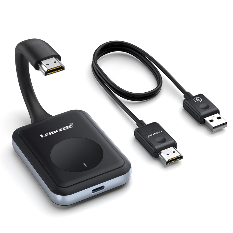 Lemorele Wireless HDMI Transmitter and Receiver Portable HDMI Extender Kit, Plug&Play 2.4/5G 164ft Range 1080P HD, Up to 8 Transmitter for Streaming Video&Audio to HD TV/Monitor from Laptop/TV-Boxs HDMI TX + HDMI RX