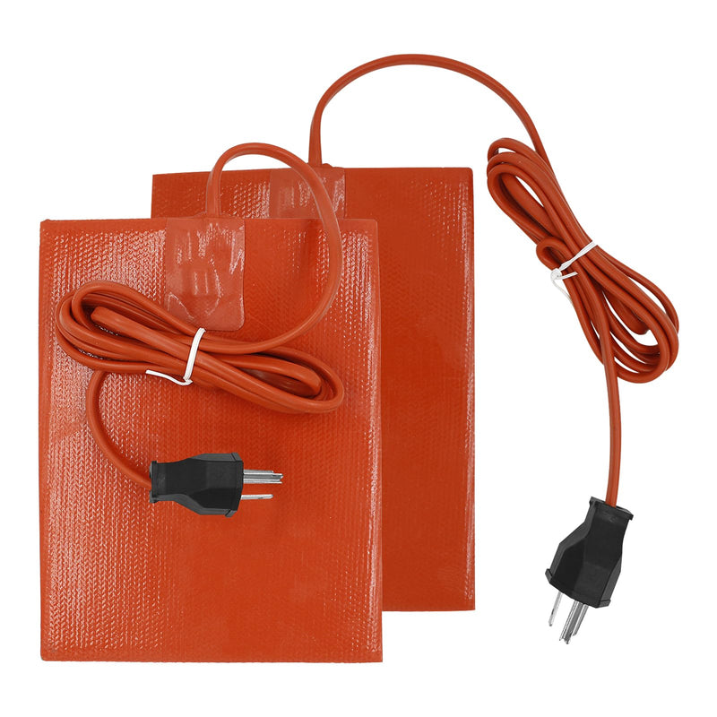 Car Engine Silicone Heating Pad 120v,300w 6x8 Inch Universal Engine Heater Car Oil Pan Heater Pad, Electric Heater Pad Engine Block Oil Pan Tank Reservoir Container, for Metal Surface (2 Pcs Orange) 2 Pcs Orange