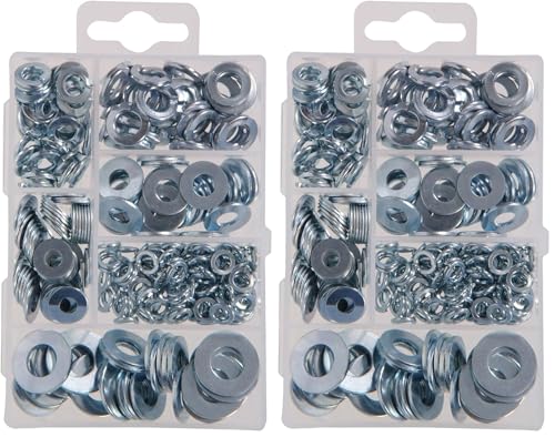 Hillman 591521 Small Flat and Lock Washer Assortment, 540-Pack, Zinc 0.375 inches (Pack of 2)
