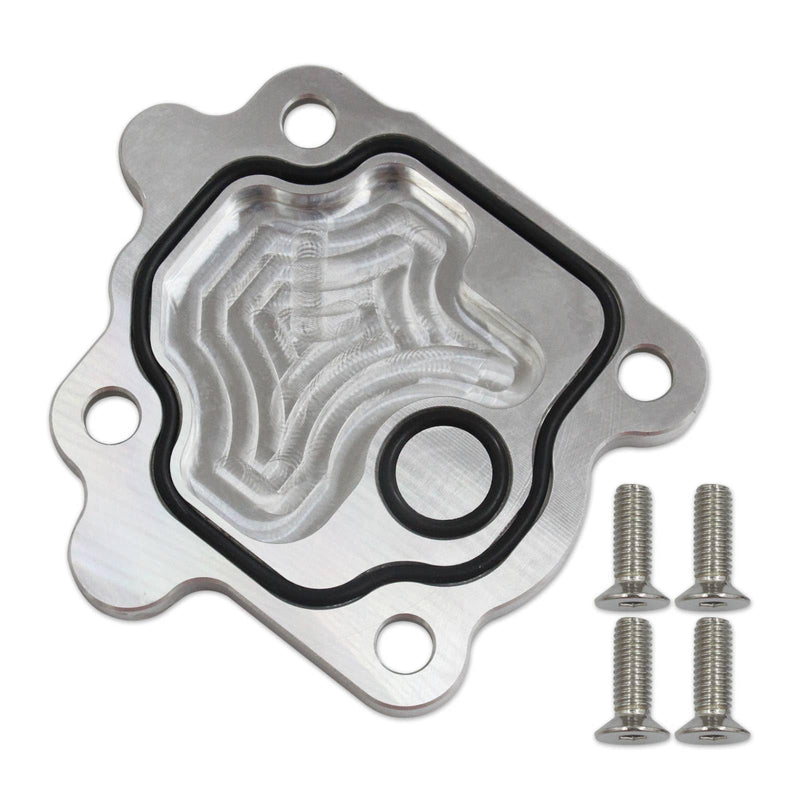 Billet Aluminum Vacuum Pump Delete Cover Plate For Oil Galley Flange 2014-Newer GEN 5 V8 LT Engines LT1 LT2 L82 L83 L83 L84 L86 L87 L8B LT4 LT5 Vortec Camaro Corvette