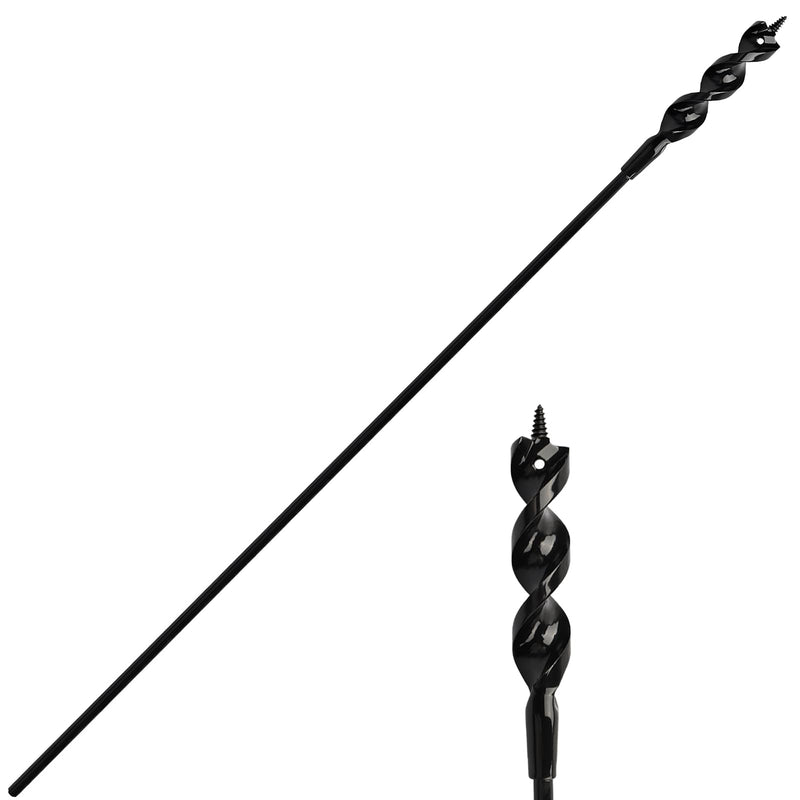 Flexible Installer Drill Bit for Pulling Wires Through Walls Ceilings and Sidewalks, 54-Inch Long, 3/4-Inch Auger with a Fish Eye Hole and Screw Point, 1/4" 3-Flat Anti-Slip Shank. 3/4” 54”