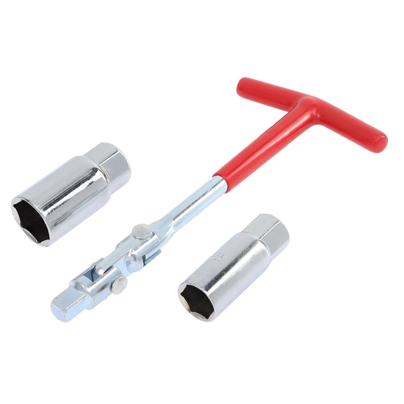 Spark Plug Socket Wrench Set - T-Handle Universal 16mm (5/8") & 21mm (13/16") Spark Plug Remover and Installer Tool for Motorcycles, Small Motor Vehicles, Lawn Mowers