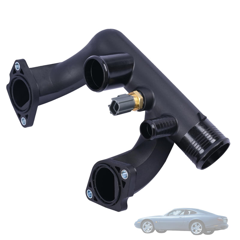 Engine Coolant Outlet Pipe With Sensor 96JV8A504BD Compatible with Jaguar XK8 XJ8 XJR Vanden Plas 1997-2002 Replace AJ85885 LNA1600AA Thermostat Cover Outlet Pipe w/Sensor