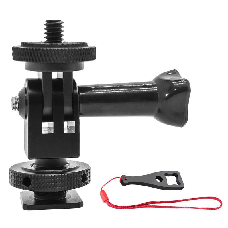Aluminum Alloy Cold Shoe Tripod Mount Adapter for Action Cameras, DSLR Camera Flash Hot Shoe Mount Adapter Compatible with Gopro Hero 13/12/11/10/9/8/7/6/5/4/3+, DJI OSMO Action 5 4