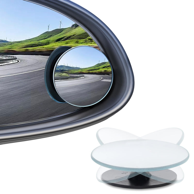 Guirnd 4PCS Blind Spot Mirror, Round HD Glass Side Blindspot, Frameless Convex Mirror Car with Self Adhesive Back for Cars, SUV, Trucks, Universal Vehicles