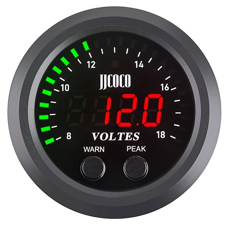 Universal Volt Gauge Voltage Meter Kit Car DC 12V Voltmeter Red Digital LED 2inches 52mm Digital Volt Voltage Gauge Compatible with Car Truck Vehicle Automotive