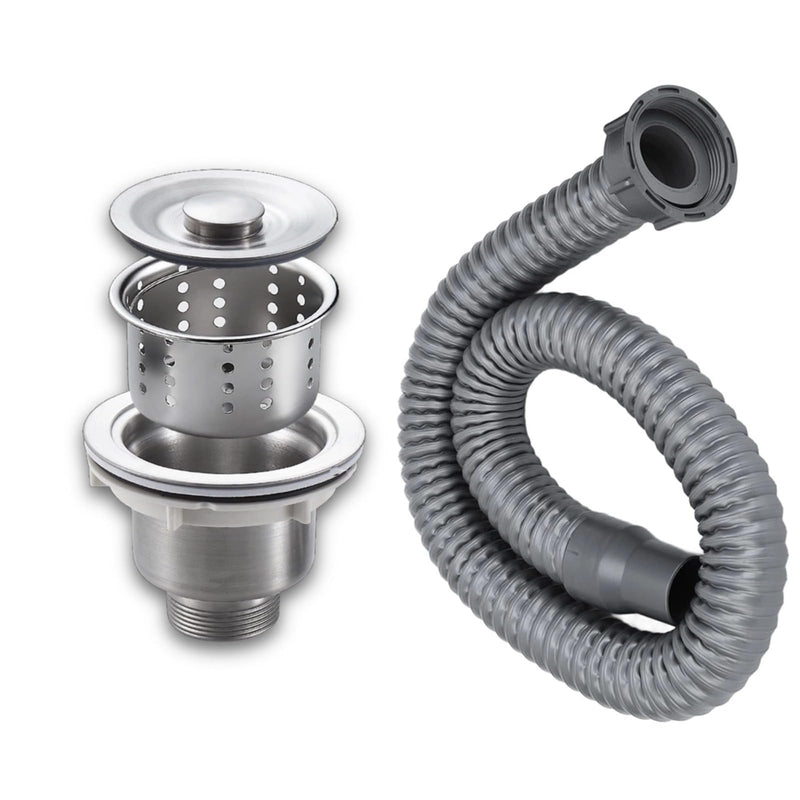 Drain Plug Basket Strainer Stainless Steel Sink Plug Kit, Hair Salon Shampoo Basin Drain Plug kit, Fast Drainage Sink Plug with Hair Catcher Accessories for Shampoo Bed, kitchen, Sturdy and Durable