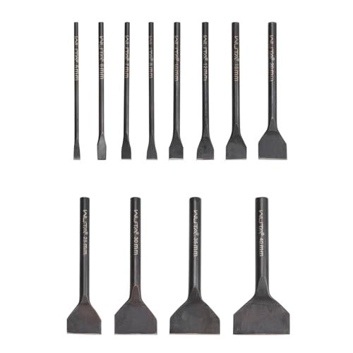 WUTA 12 Pcs Slot Leather Punch Set,Leather Hole Punch Tool,Carbon Steel Black Slotted Punch Leather Craft Tool