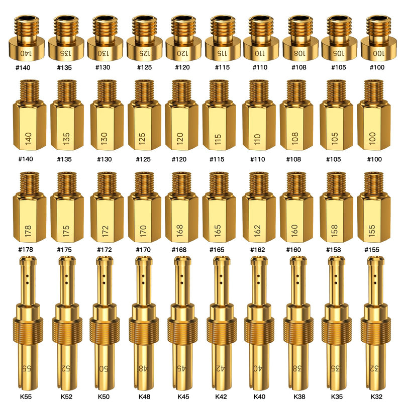 40PCS Carburetor Main Jet Slow Pilot Jet Kit Compatible with Keihin PE PWK CVK OKO KOSO Polini Carb Dirt Bike ATV Quad 4 Wheeler Go Kart, Include 30PCS Main Jet and 10PCS Pilot Jet Accessories