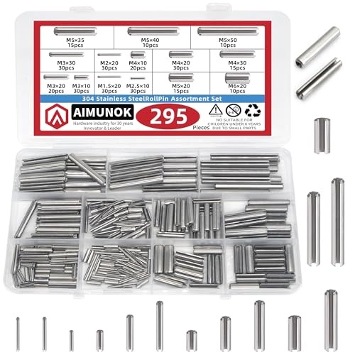 295-Piece Stainless Steel Roll Pin Assortment Kit 295 pieces Metric Roll Pins