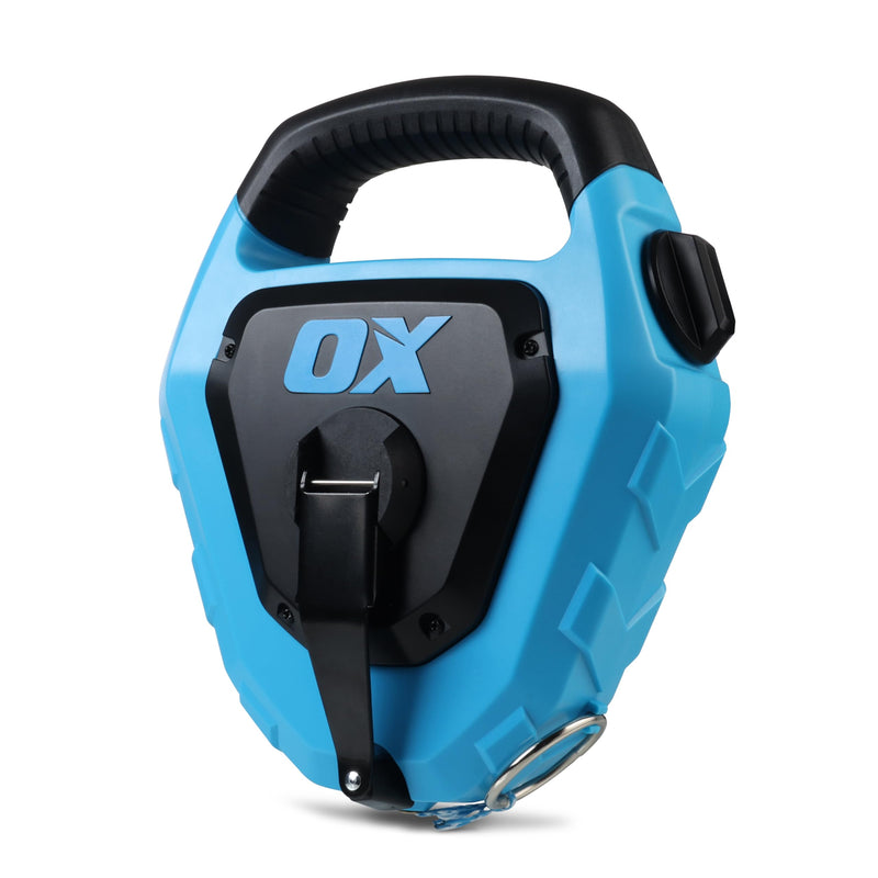 OX Pro Giant Chalk Line 150ft Quick-Wind Cotton Nylon Extra Bold Line Chalk Reel with Rubber Grip - 4:1 Gear Ratio Professional Grade Marking Tool Choclain Choclay Tiralineas 150ft Giant Chalk Reel