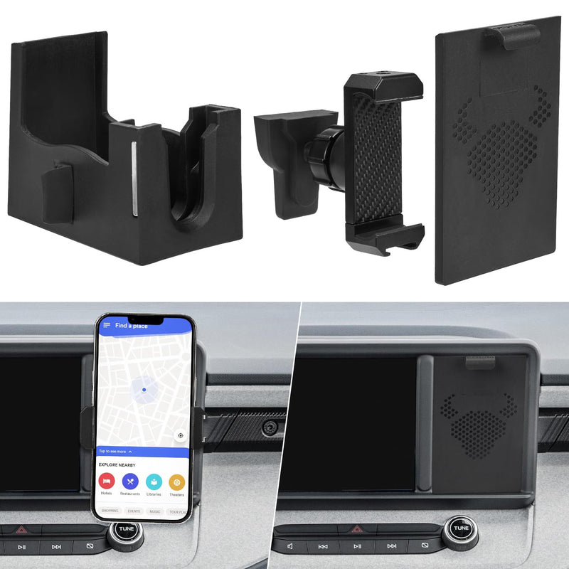 JOYTUTUS Cubby Phone Mount Cubby Storage Compatible with Ford Maverick 2024 2023 2022 Truck Dash Cubby Insert Phone Holder & Storage Box Kit