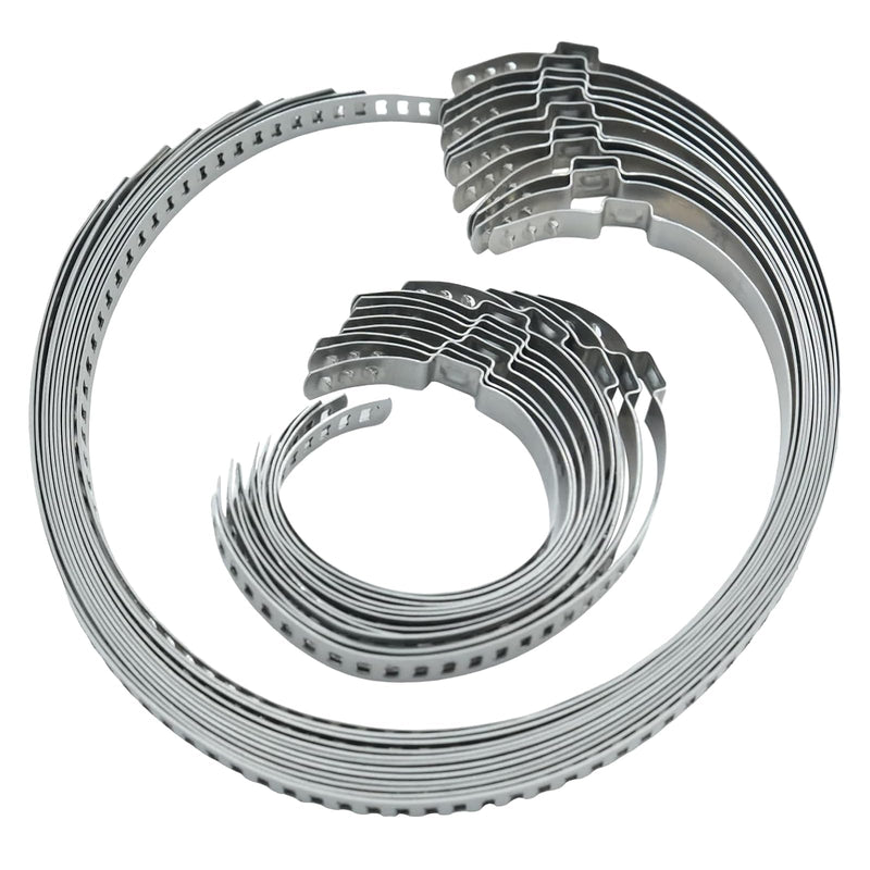 24PCS CV Boot Clamp Kit, Stainless Steel Universal Adjustable CV Axle Joint Boot Crimp Clamp Tool Kit with Adjustable Ear Type(12pcs Small + 12pcs Large)