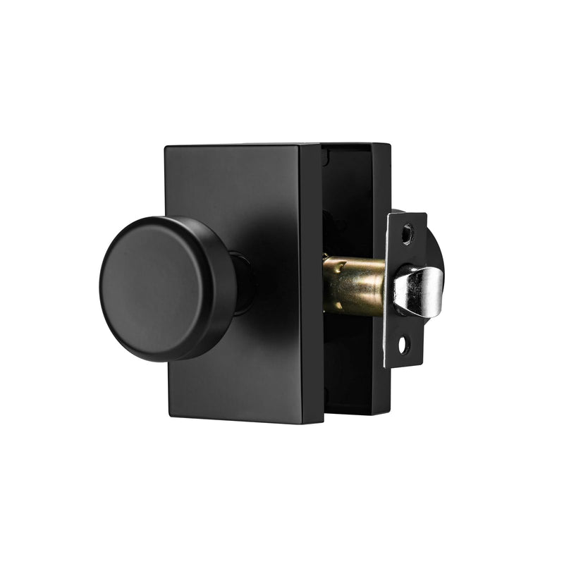 Black Door Knobs with Non Locking,Interior Door Handles for Hall & Passage Door Use 1 Matt Black
