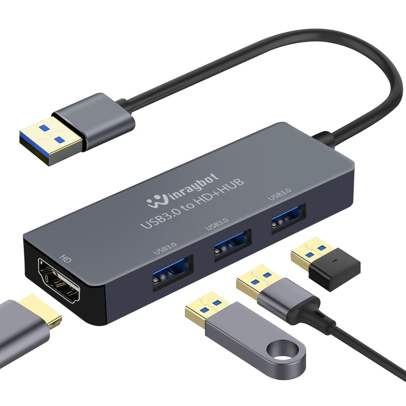 USB 3.0 to HDMI Adapter for Monitor/Multiple Displays with USB Docking Station for Laptop -USB A to HD Converter-Supports Mac/Windows -USB to hdmi External Video & External Graphics Card Adapter