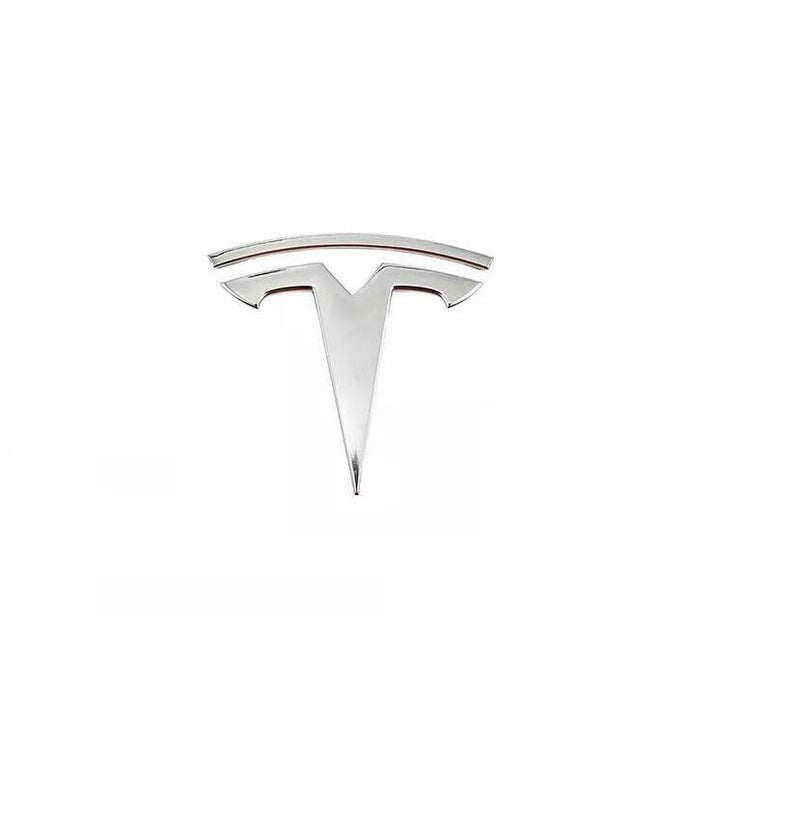 Model 3 / Y Badge Emblem - Front Hood Frunk Replacement Logo for Tesla Model 3 and Y -3D, ABS Emblem Chrome Silver Model 3 / Y
