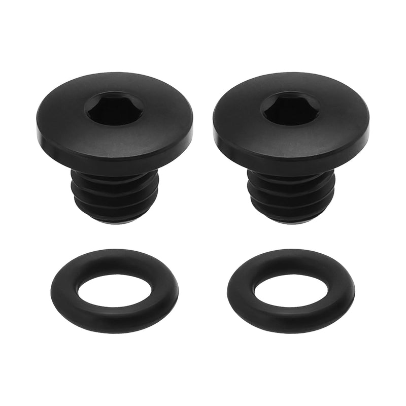 2 Sets TC4 Titanium Disc Brake Bleed Screws with O-Rings M5x8.5mm Compatible with Shimano M985/M988/M9020 Hydraulic Caliper Y8RM98010 Black