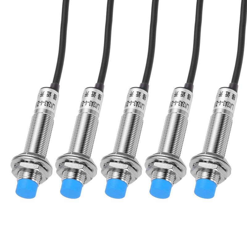 MECCANIXITY M12 Approach Sensor Inductive Proximity Sensor Switch NO Normally Open NPN 4mm Detection Distance, DC 6-36V LJ12A3-4-Z/BX, 3.9ft, 5Pcs 5