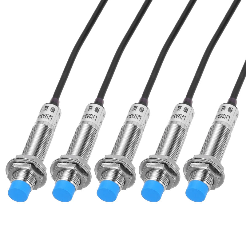 MECCANIXITY M12 Approach Sensor Inductive Proximity Sensor Switch NC Normally Close PNP 4mm Detection Distance, DC 6-36V LJ12A3-4-Z/AY, 3.3ft, 5Pcs 5