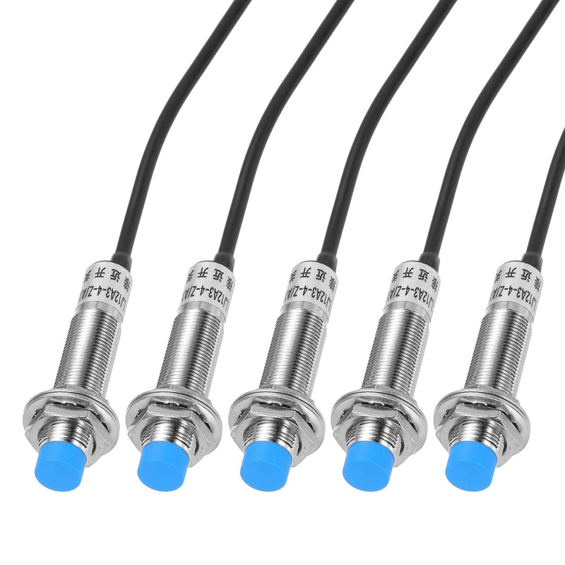 MECCANIXITY M12 Approach Sensor Inductive Proximity Sensor Switch NC Normally Close NPN 4mm Detection Distance, DC 6-36V LJ12A3-4-Z/BX, 3.9ft, 5Pcs 5