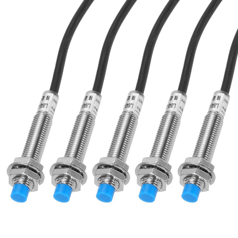 MECCANIXITY M8 Approach Sensor Inductive Proximity Sensor Switch NC Normally Close PNP 2mm Detection Distance, DC 6-36V LJ8A3-2-Z/AY, 3.9ft, 5Pcs 5