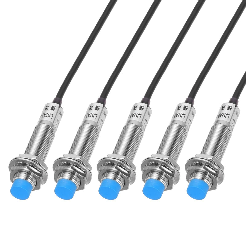 MECCANIXITY M12 Approach Sensor Inductive Proximity Sensor Switch NO Normally Open PNP 4mm Detection Distance, DC 6-36V LJ12A3-4-Z/BY, 3.3ft, 5Pcs 5