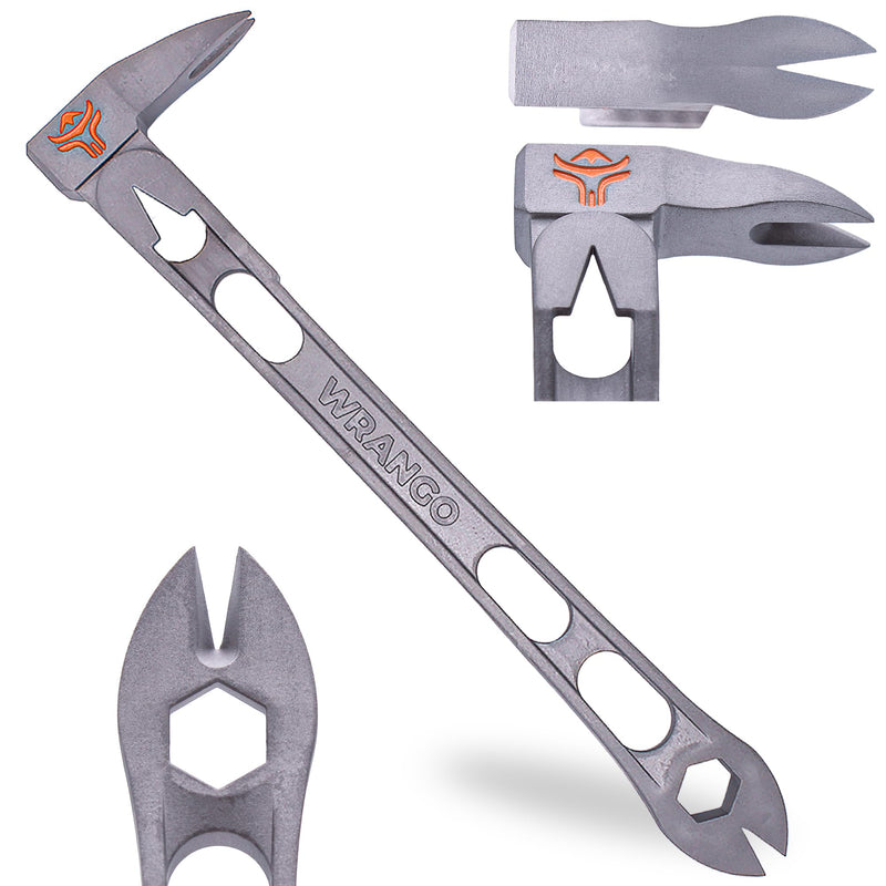 Wrango Tools 9.5" Titanium Nail Puller Cats Paw Pry Bar - 45% Lighter Than Steel - Side Nail Puller - 13mm Bolt Remover - Professional Contractor Grade - 5% Donated To Help Farmers Titanium Pry Bar 9.5"