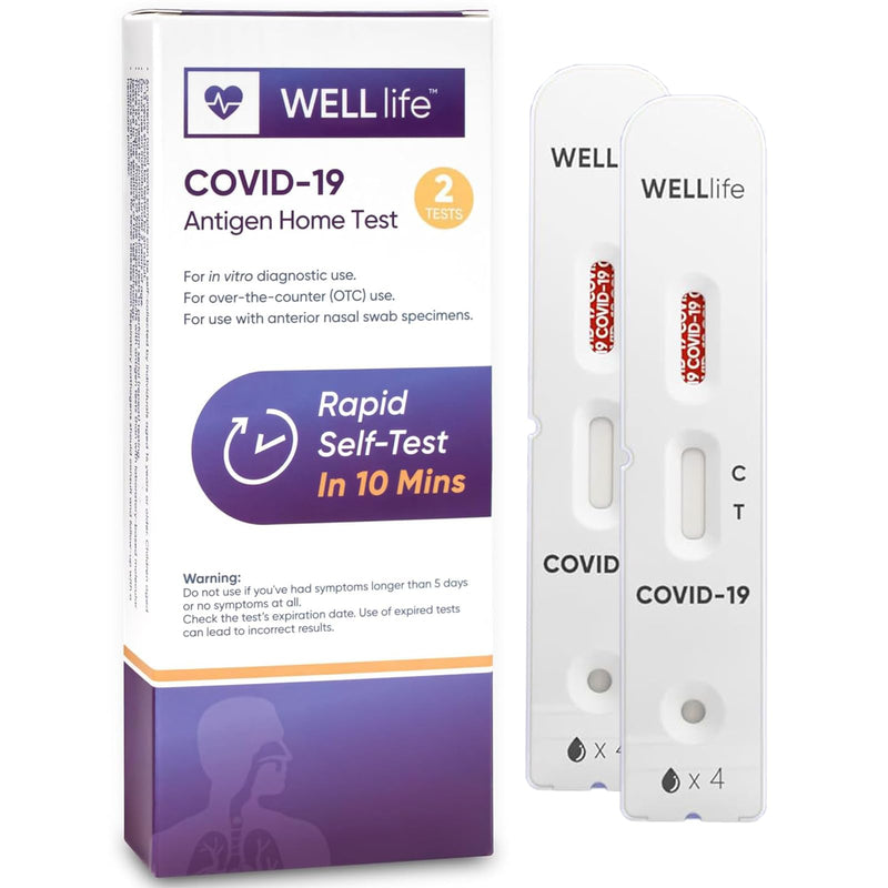 WELLlife Covid-19 Antigen Home Test, Covid Tests for Home Result in 10 Minutes Covid Rapid Testing Kit FDA Authorized, 2 Tests 2T