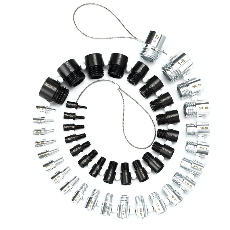 Thread Checker Nut and Bolt Thread Checker 45 Male Female Thread Gauges Thread Gauge Bolt Thread Identifier Bolt Size Finder Thread Checker Standard and Metric Bolt and Nut Identifier Gauge 24 Inch & 21 Metric-45 Thread Gauges