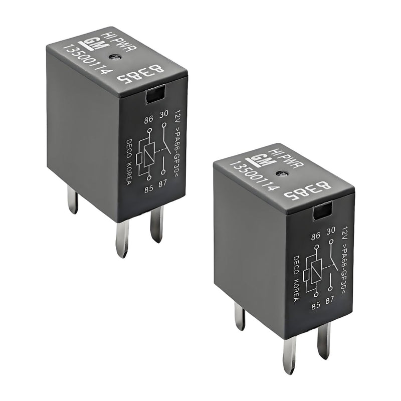 2 PCS Car Air Conditioning Relay, 13500114/8385 12VDC 40A High Power 4 Pin Relay, Multi Purpose Air Conditioning Fan Relays Compatible with Most Vehicles, Car Accessories 2 PCS