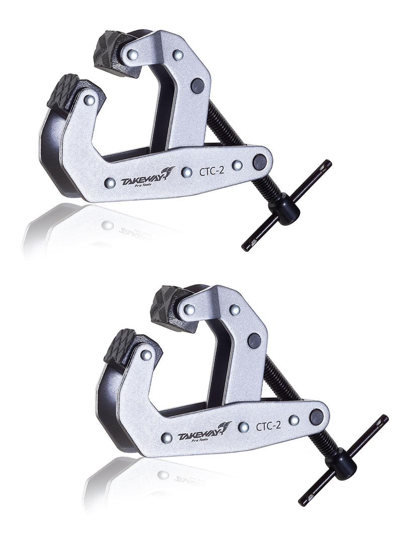 Clamp with T-Handle, Deep Throat Welding and Fabricating, Multi-Purpose Lever Clamp, Cantilever Arm Clamps For Secure Hold, 2" Opening Capacity, 2 Pack 2"