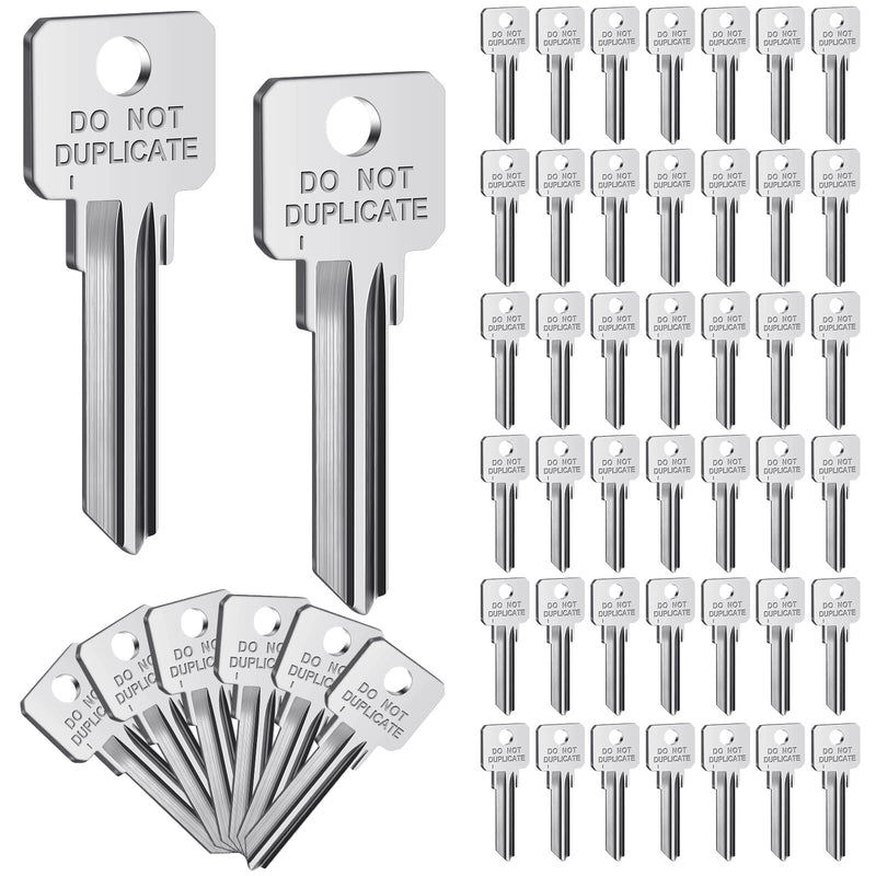 MorningRo 50 Pcs Do Not Duplicate Key Blanks Metal Key Replacements House Key Blank Door Lock Replacement Parts(Silver,Sc4) Sc4 Silver