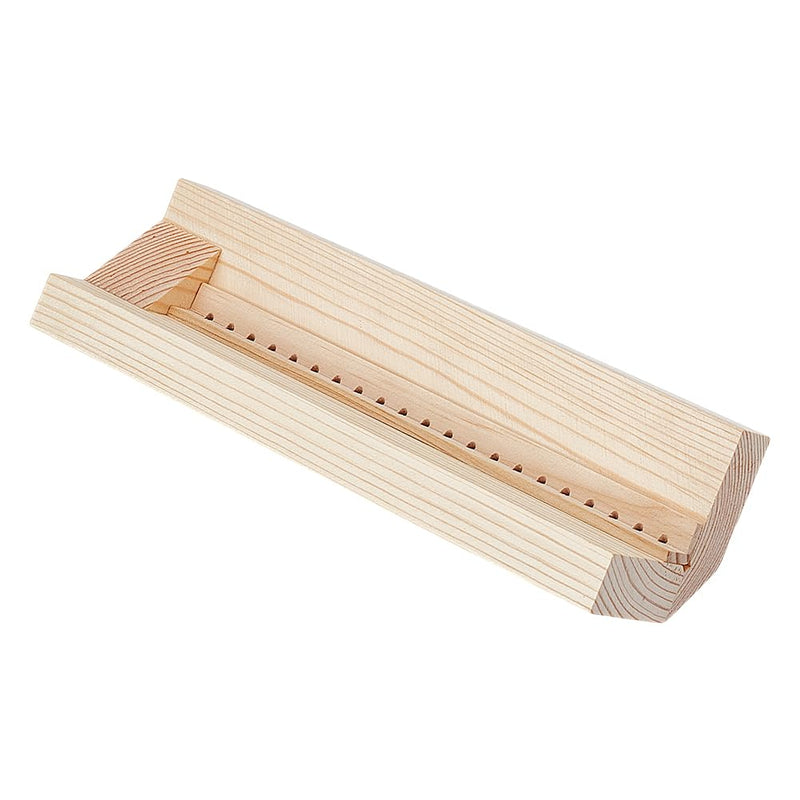 BENECREAT Antique White Wood Bookbinding Punching Cradle with Piercing Guide, 9.6x2.6x2.5inch Book Binding Tool for Used to Make Sample Kits, Hole: 3.5mm