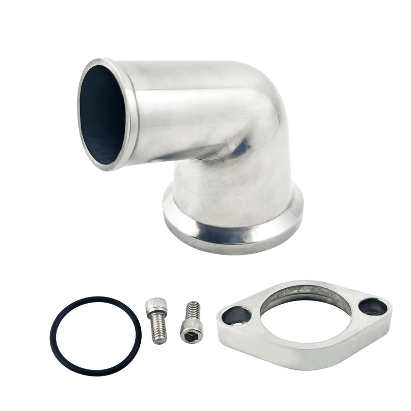 15 Degree For sbc water neck Swivel Aluminum Thermostat Housing Water Neck Polished Compatible with Chevrolet SBC BBC 327 350 454 396 ect Water Neck Thermostat Housing