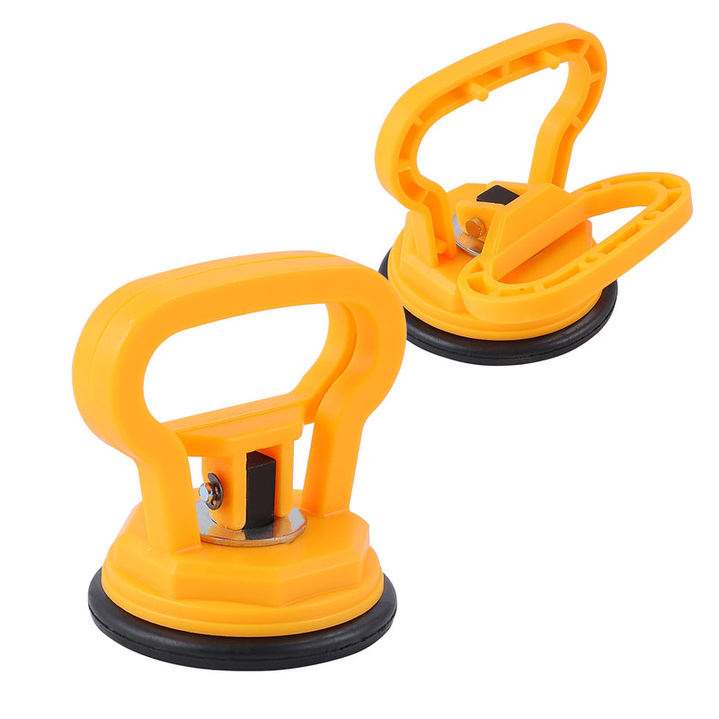 Amooca Glass Suction Cup Lifter Heavy Duty Tile Marble Suction Cup Vacuum Lifter with Handle for Granite Lifting & Window Replacement 40 lbs Load Capacity (2 Pack Yellow Small) Yellow-Small