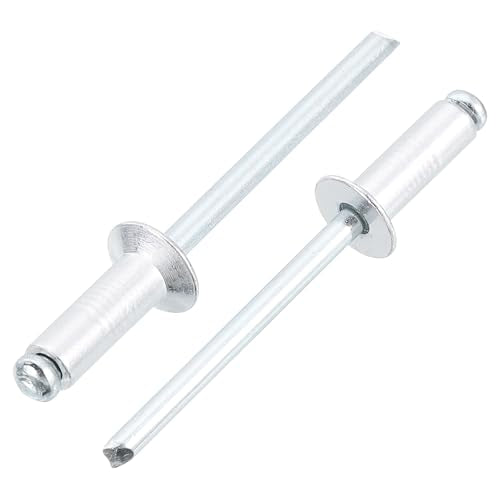 uxcell 50Pcs 3/16" x1/2" Aluminum Blind Rivets Flat Head Long Split Rivets 3/16"x1/2" 50